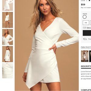 NWT Lulu's White Long Sleeve Dress Romper